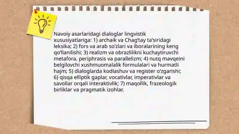 Navoiy asarlaridagi dialoglar ustida ishlash 3