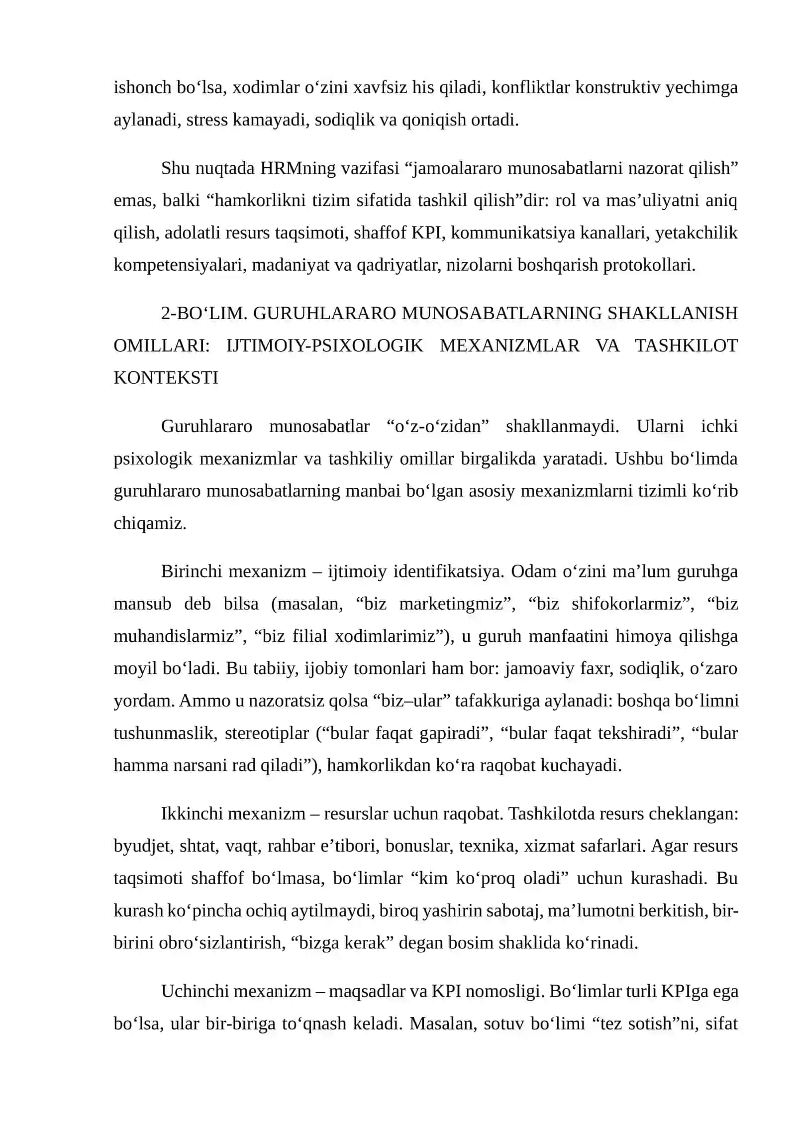 Inson resurslarini boshqarishda guruhlararo munosabatlar 3
