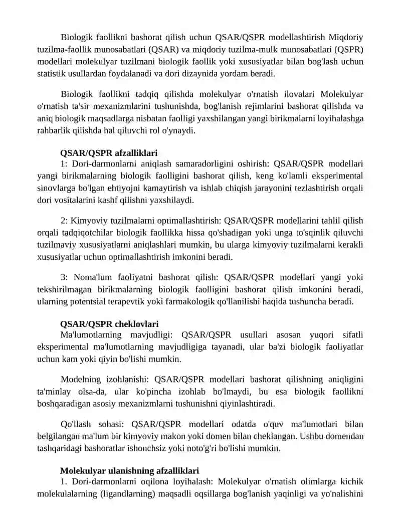 Moddalarning Biologik Faolliklarini O’Rganish 3
