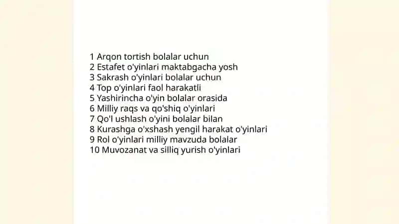 Maktabgacha Yoshdagi Bolalarga Oʻrgatilgan Milliy va Harakatli Oʻyinlar 3