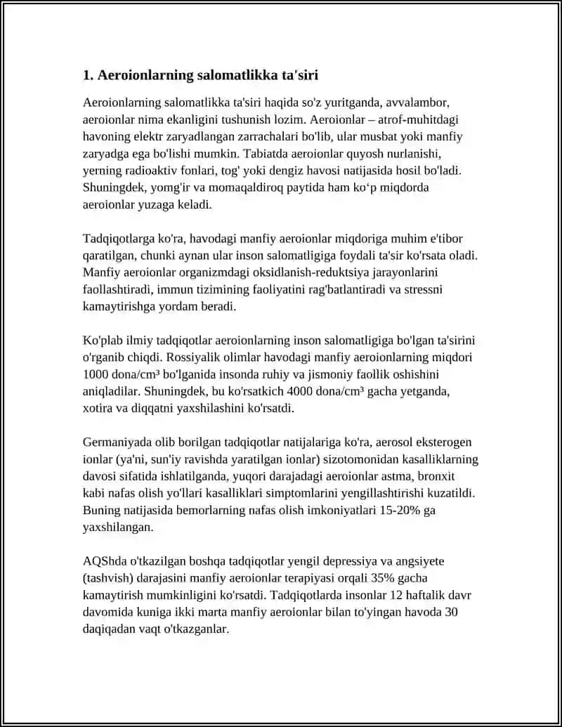 AEROIONLAR VA ULARNING DAVOLASH-PROFILATIK TA'SIRI. TERMOELEKTIRIK HODISALAR 3