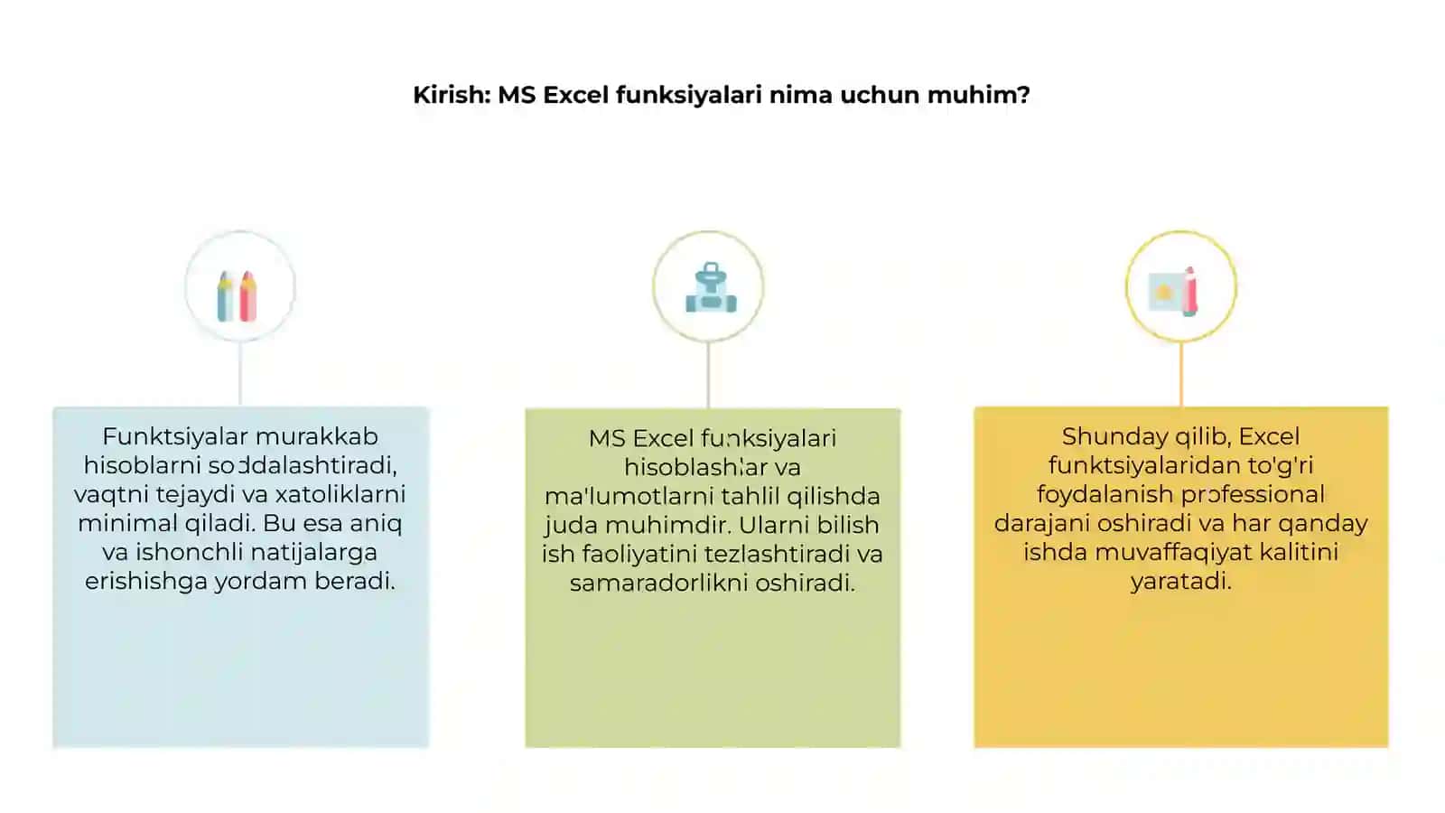 MS Excel funksiyalaridan foydalanish 3