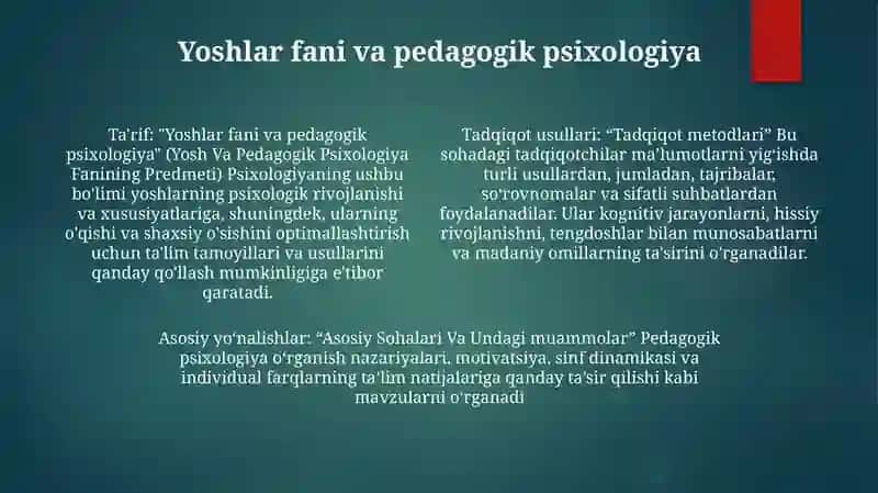 Pedagogik Psixologiya Fanining Predmeti 3