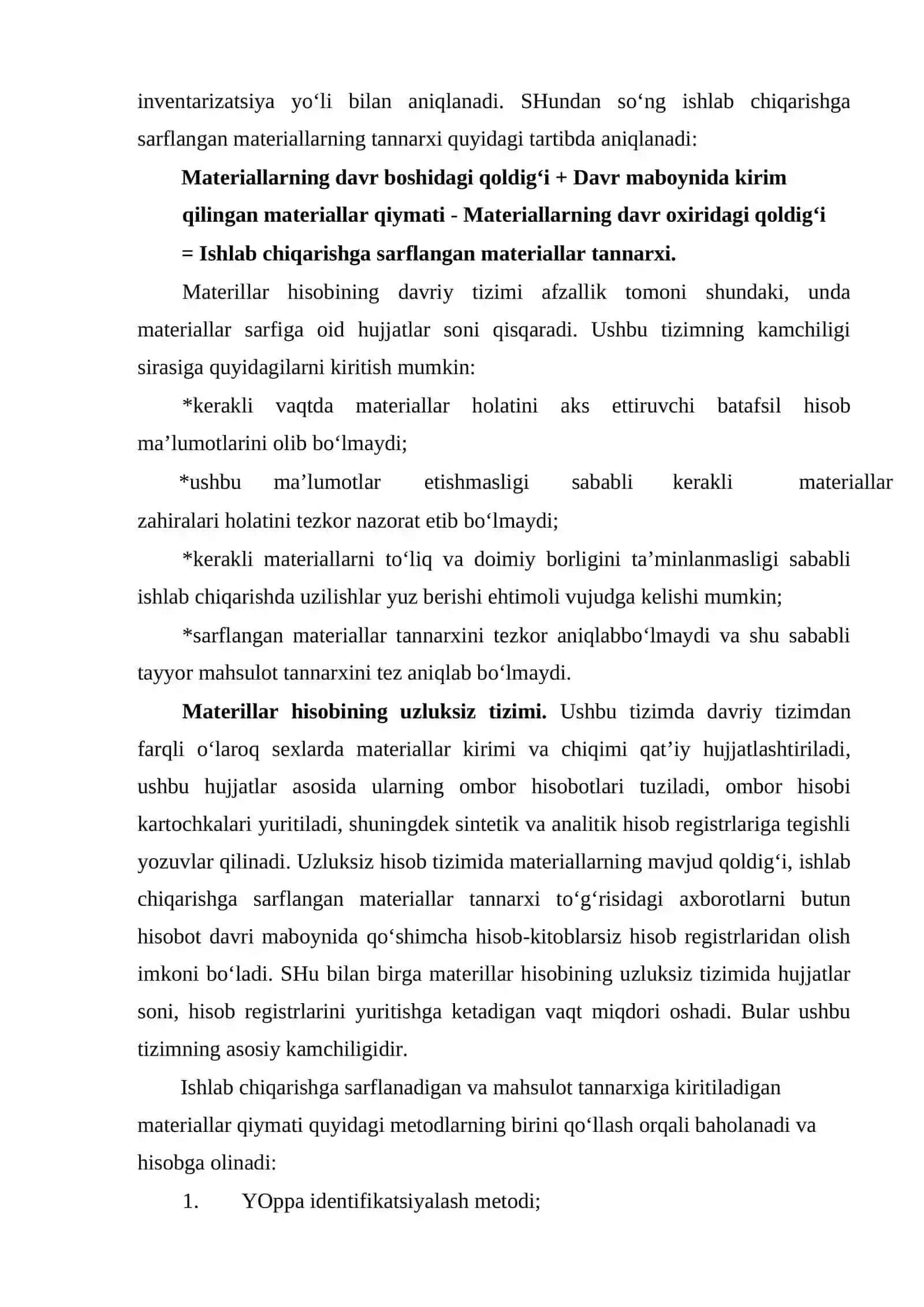 Bevosita material xarajatlari hisobi va ularni mahsulot (ish, xizmat)lar tannarxiga qo‘shish tartibi 3