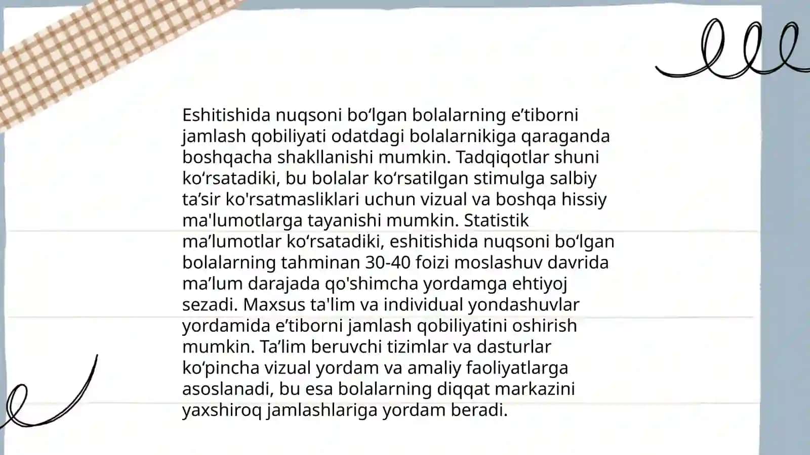Eshitishida nuqsoni boʻlgan bolalar diqqat xususiyatlari 3