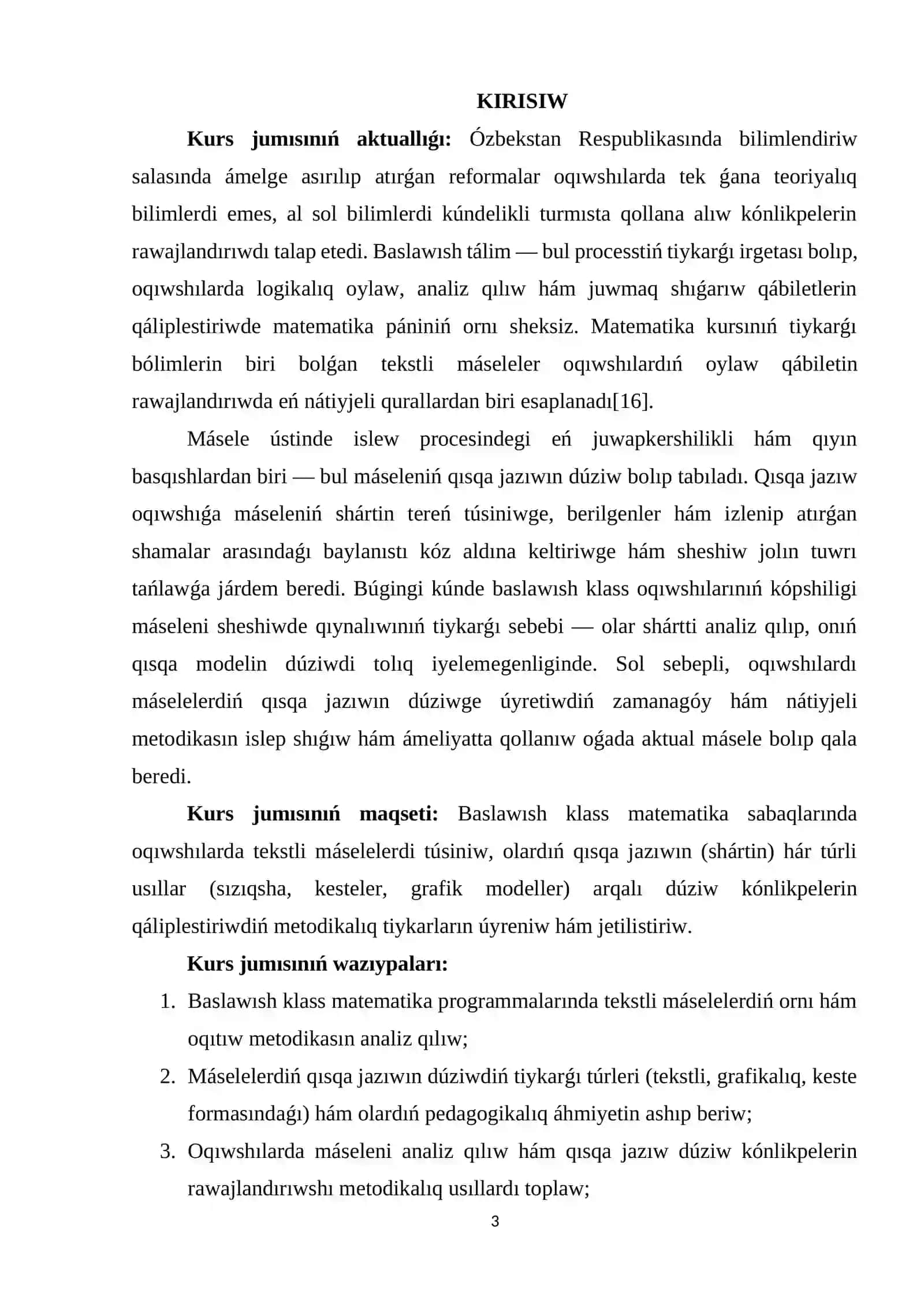 Máselelar Úyretiw Metodikası 3