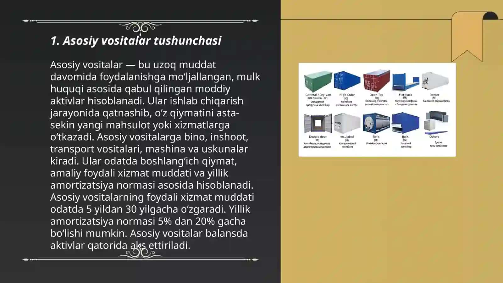 Asosiy vositalarni turkumlash va baholash 3