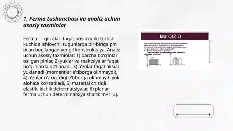 Ferma analitik hisoblash 3