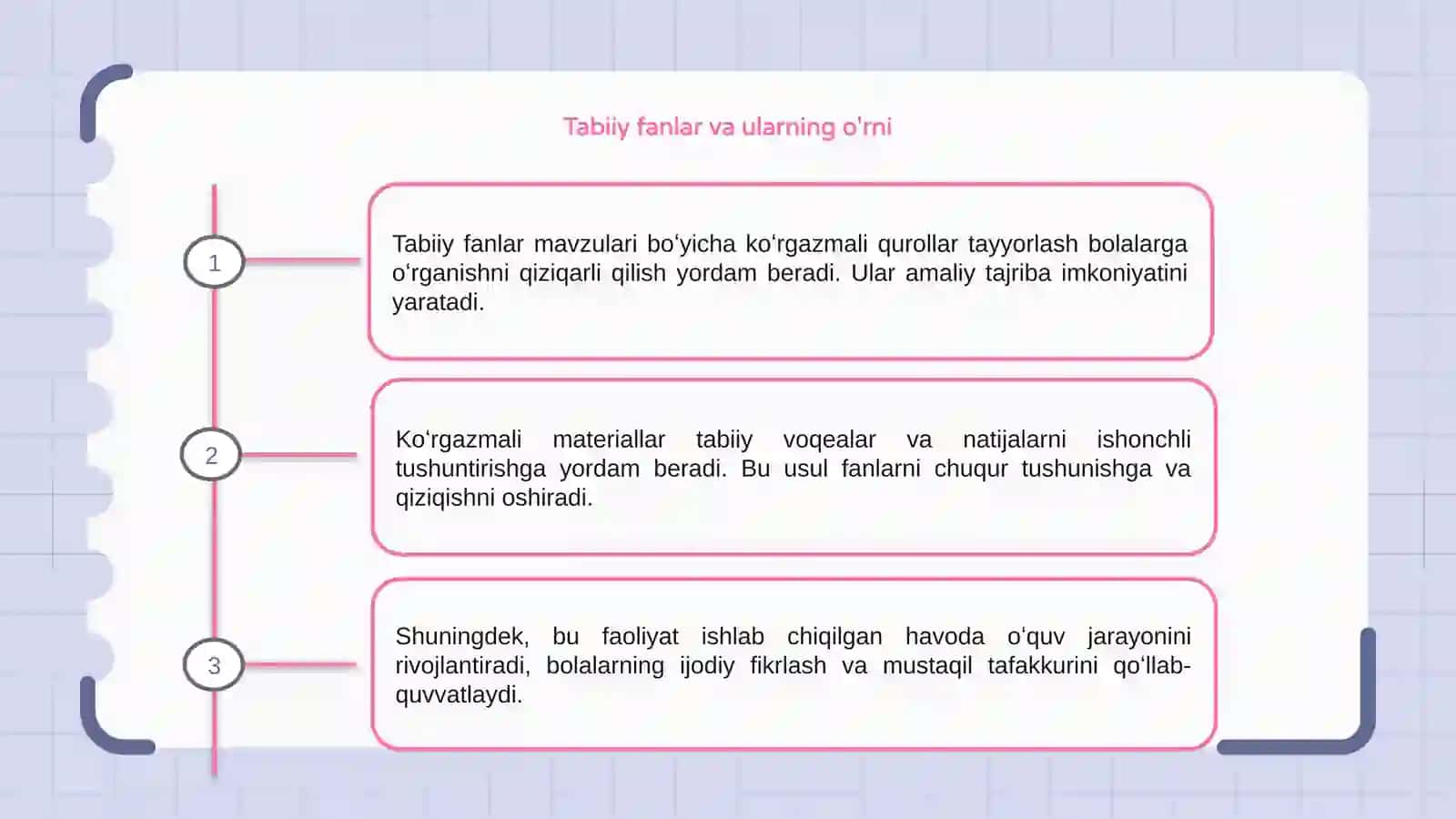 Tabiiy fanlar mavzulari boʻyicha tabiiy materiallardan koʻrgazmali qurollar tayyorlash 3