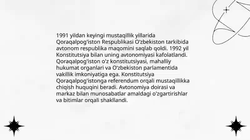 Mustaqillik yillarida Qoraqalpog'iston Respublikasi 3