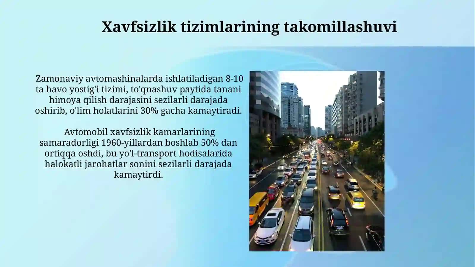 Avtomobil transporti rivojlanishining oʻzigaxosjihatlari 3