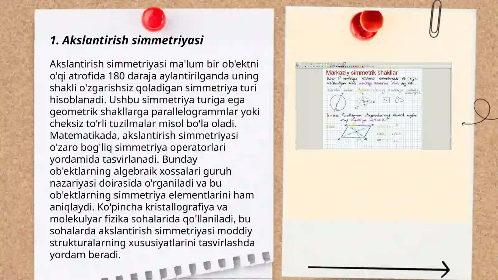 Simmetriya o'qlarini topish 3