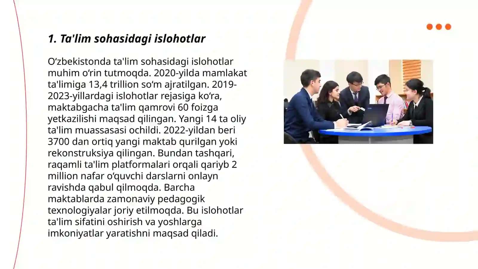 Ta'lim sohasidagi islohotlar 3