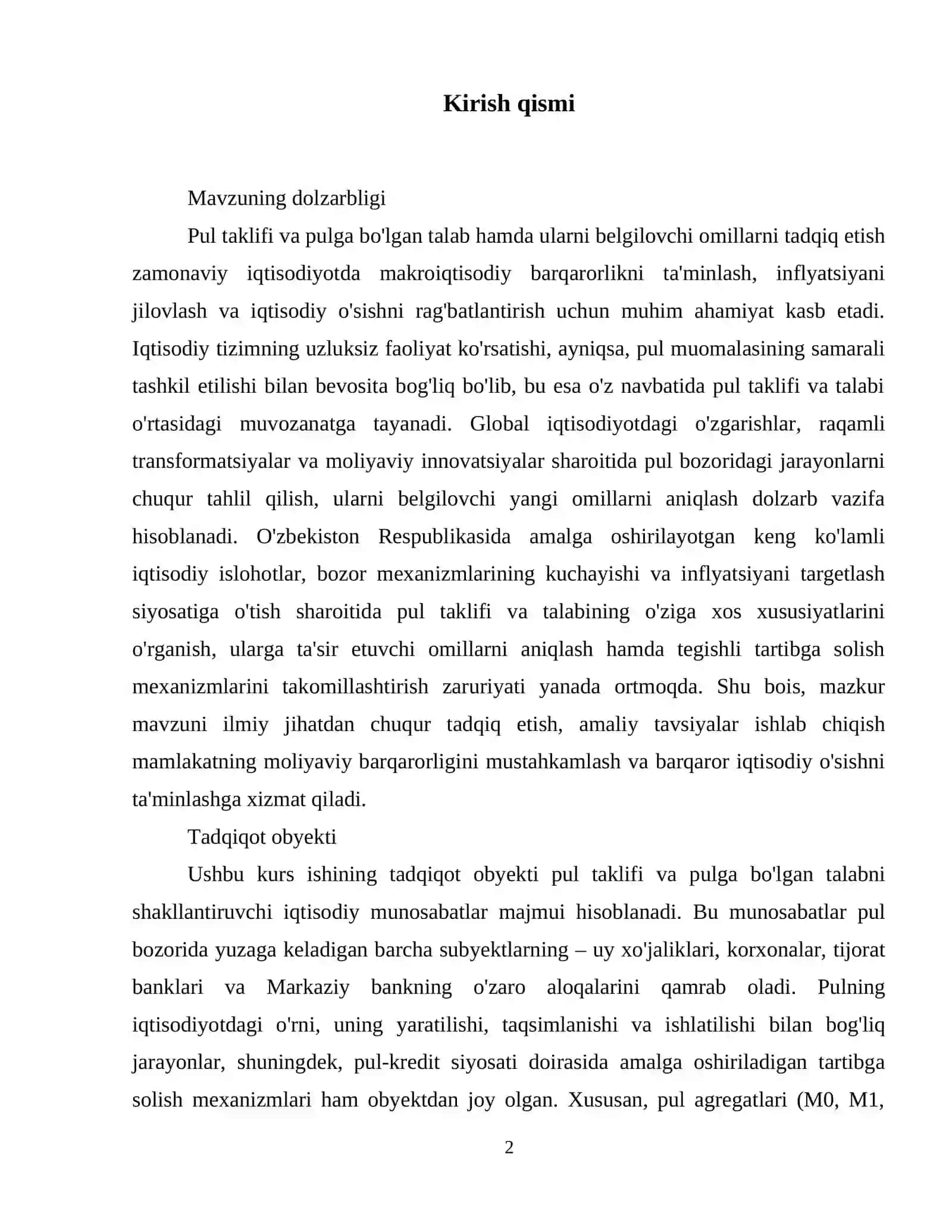 pul taklifi va pulga boʻlgan talab hamda ularni belgilovchi omillar 3