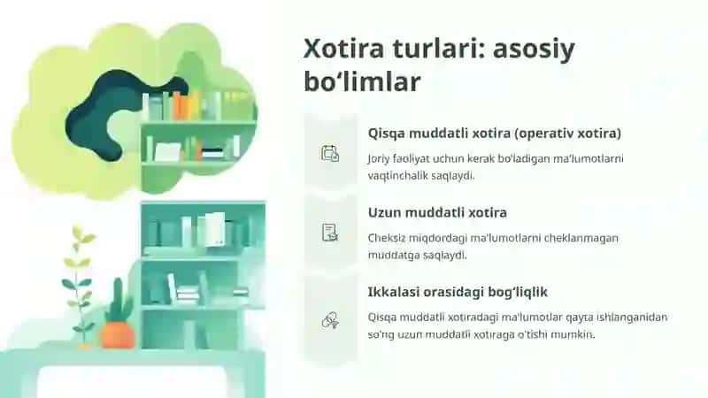 Xotira jarayonlari va turlari 3