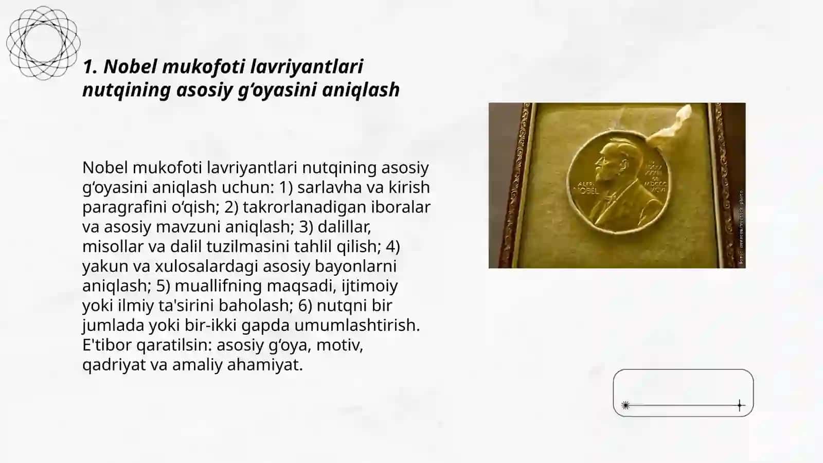 Nobel mukofoti lavriyantlari nutqi 3