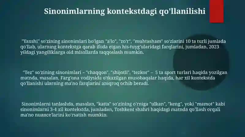 Maʼnodosh soʻzlar va ularning qollanishi 3