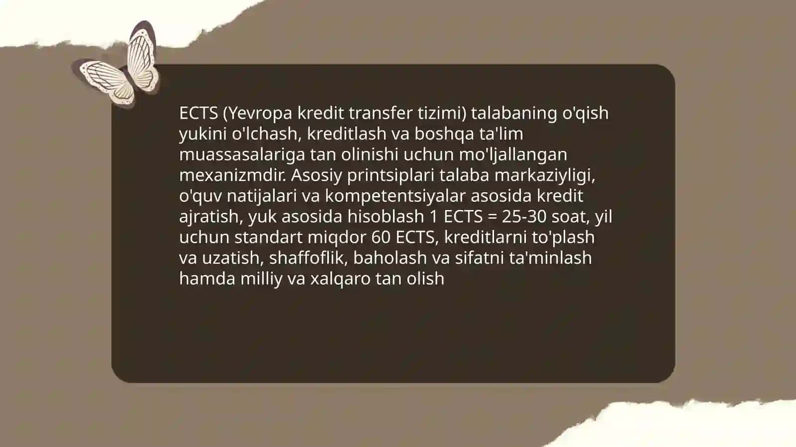 ECTS(Yevropa Kredit Transfer Tizimi)-Kredit texnologiyasi asoslari 3