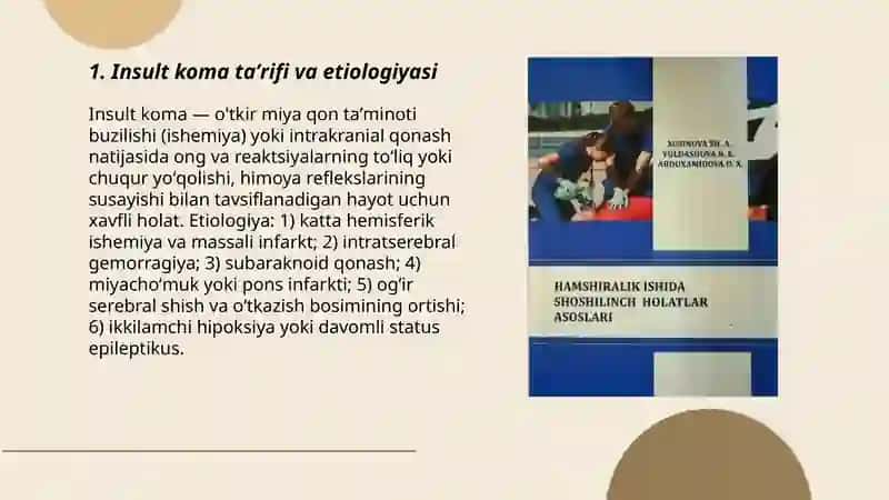 Insult koma holatida koʻrsatiladigan shoshilinch yordam 3