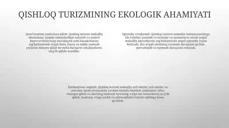 Qishloq Turizmini Rivojlantirish 3