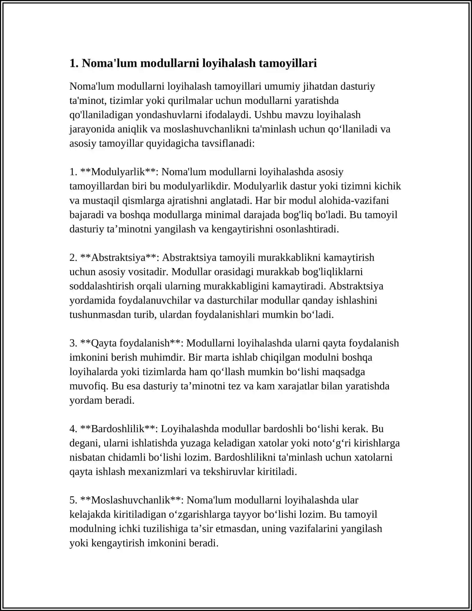 NOSTANDART MODULLARNI YARTISH VA ULARNI DASTURDA QOʻLLASH 3