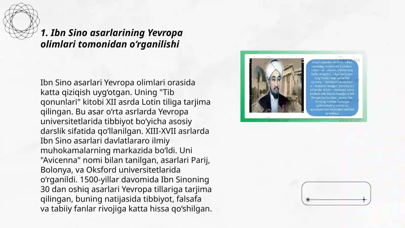 Ibn Sino Yevropa olimlari talqinida 3