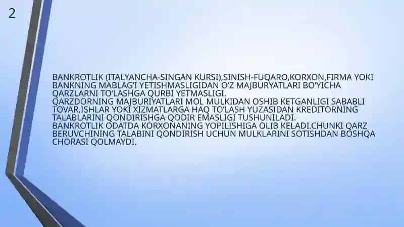 BANKROTLIK TUSHUNCHASI 3