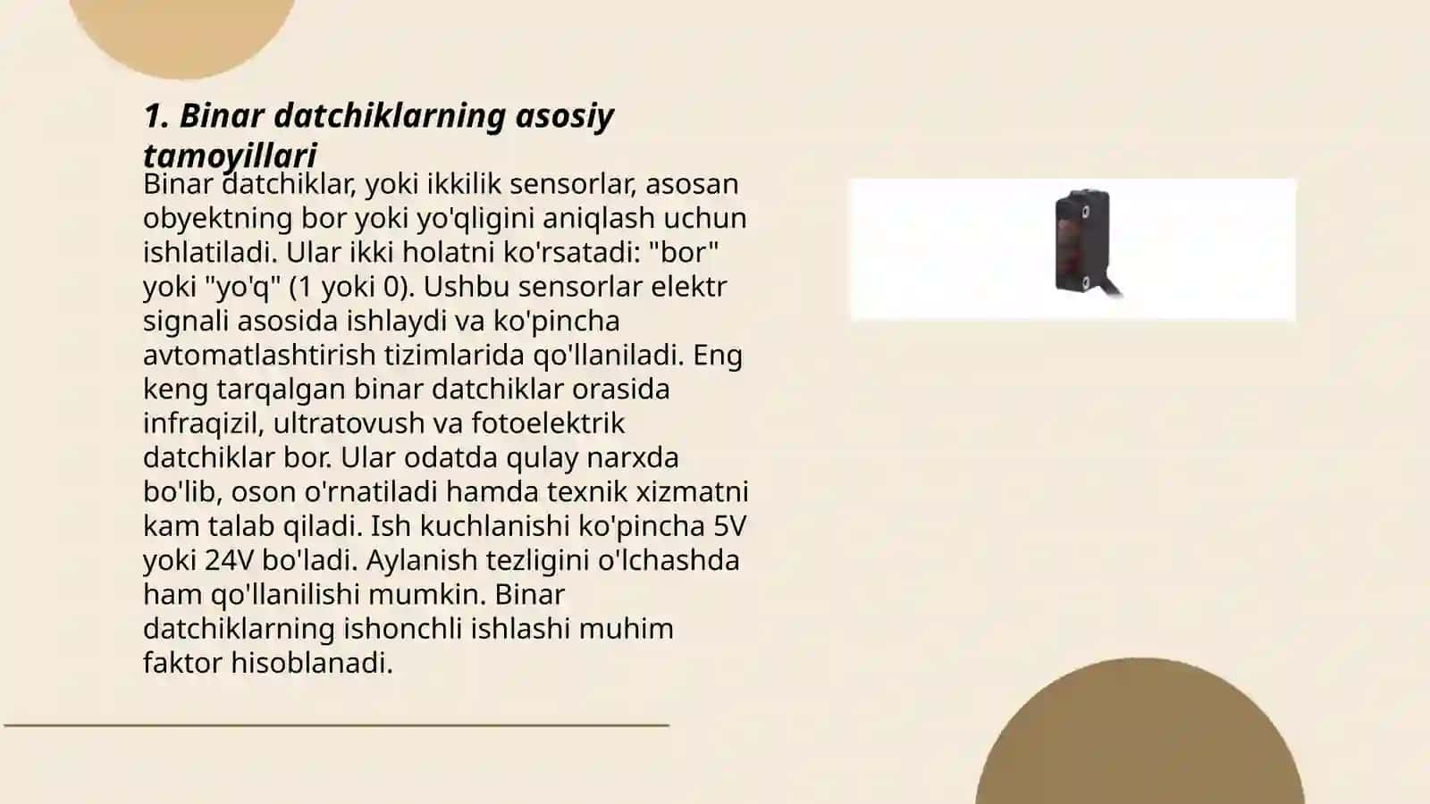 Binar va raqamli datchiklar 3