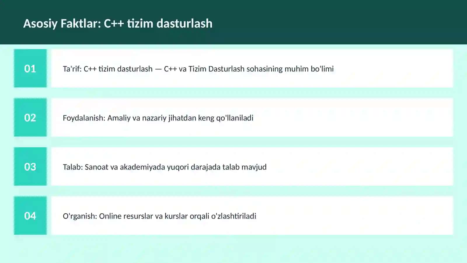 C++ VA TIZIM DASTURLASH 3