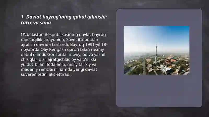 Davlat bayrogʻining qabul qilinishi: tarix va sana 3