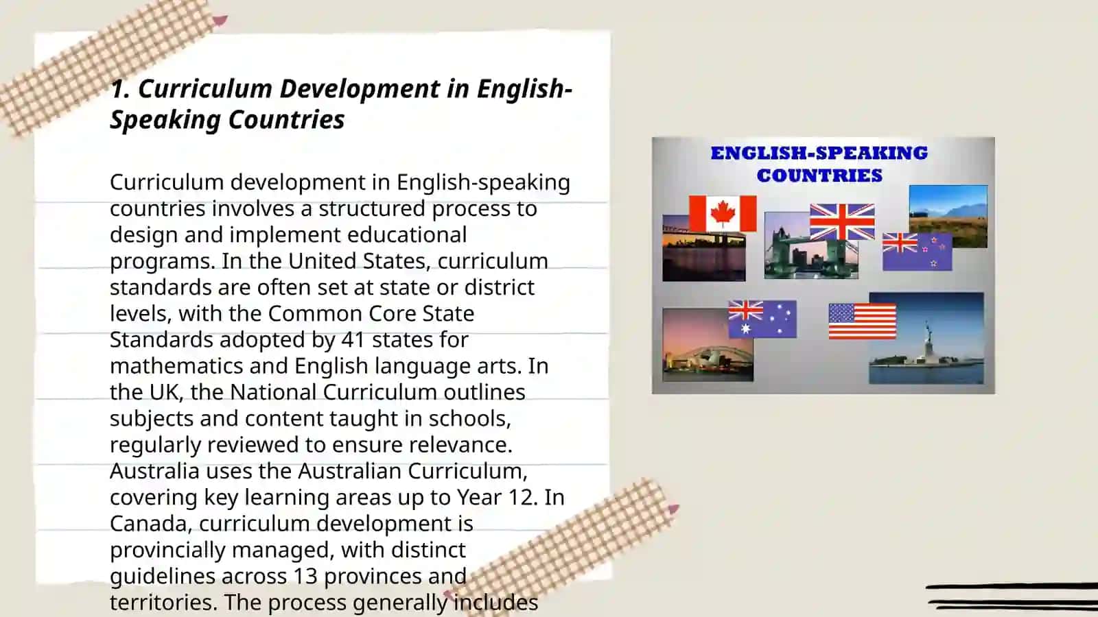 Curriculum Development in English-Speaking Countries 3