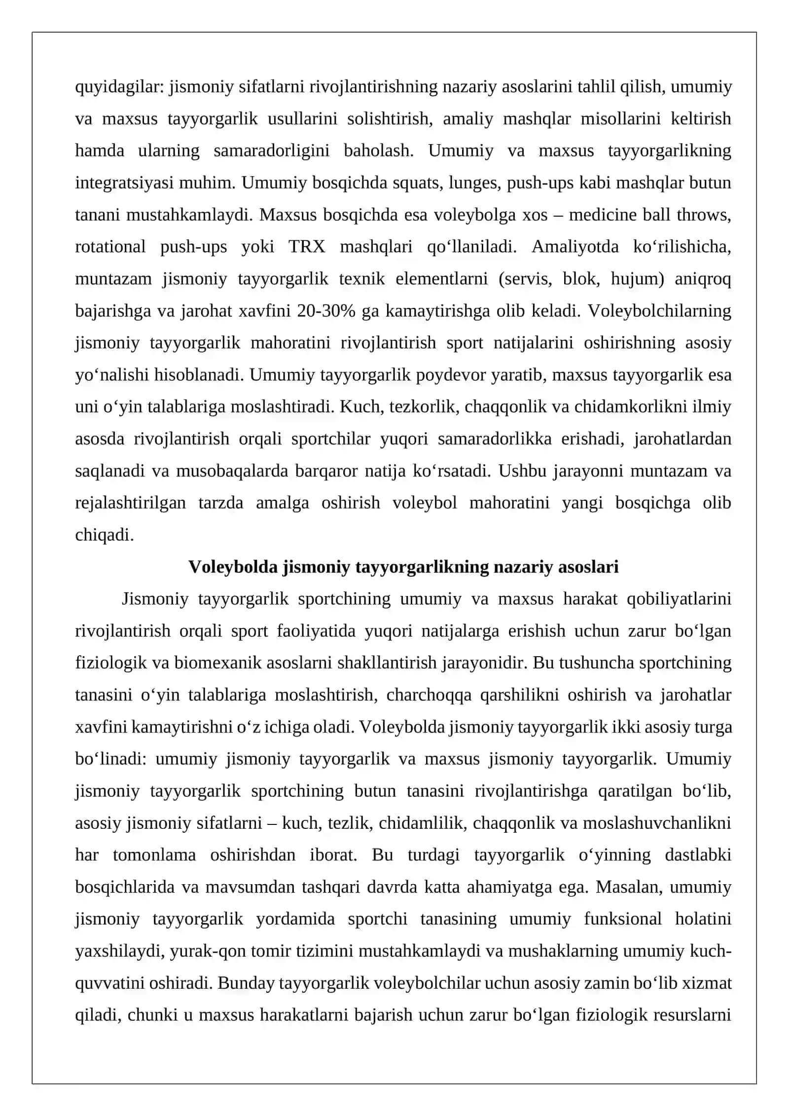 Voleybolchilarning jismoniy tayyorgarlik mahoratini rivojlantirish 3