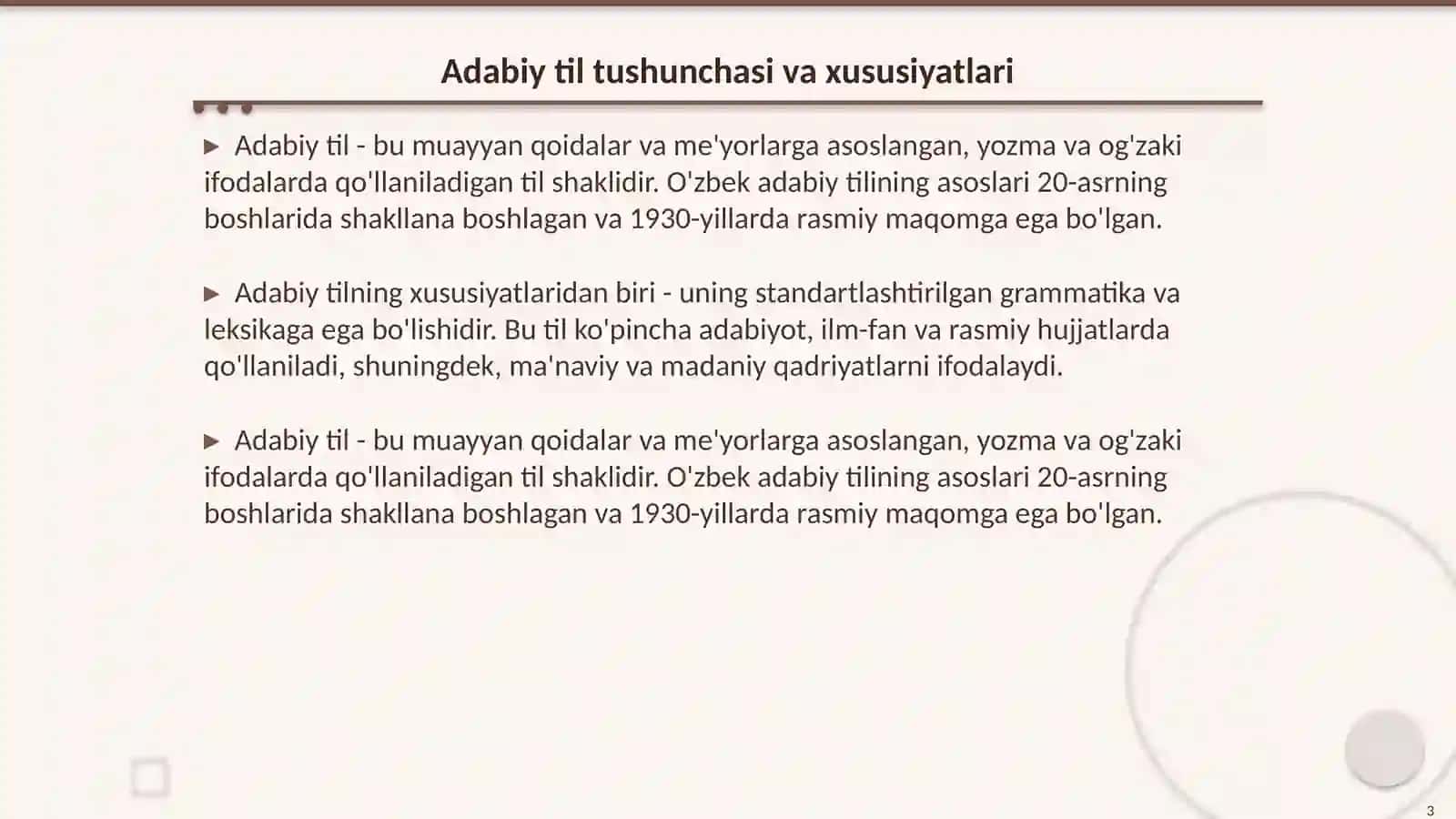 Adabiy til va Xalq tili oʻrtasidagi farqlar 3
