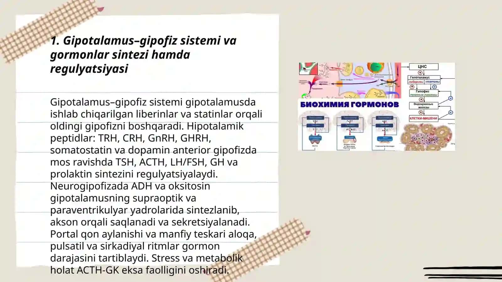 Gormonlar biokimyosi. Gormonlarning giper - va gipoproduksiyasi bilan bog‘liq patologik holatlar 3