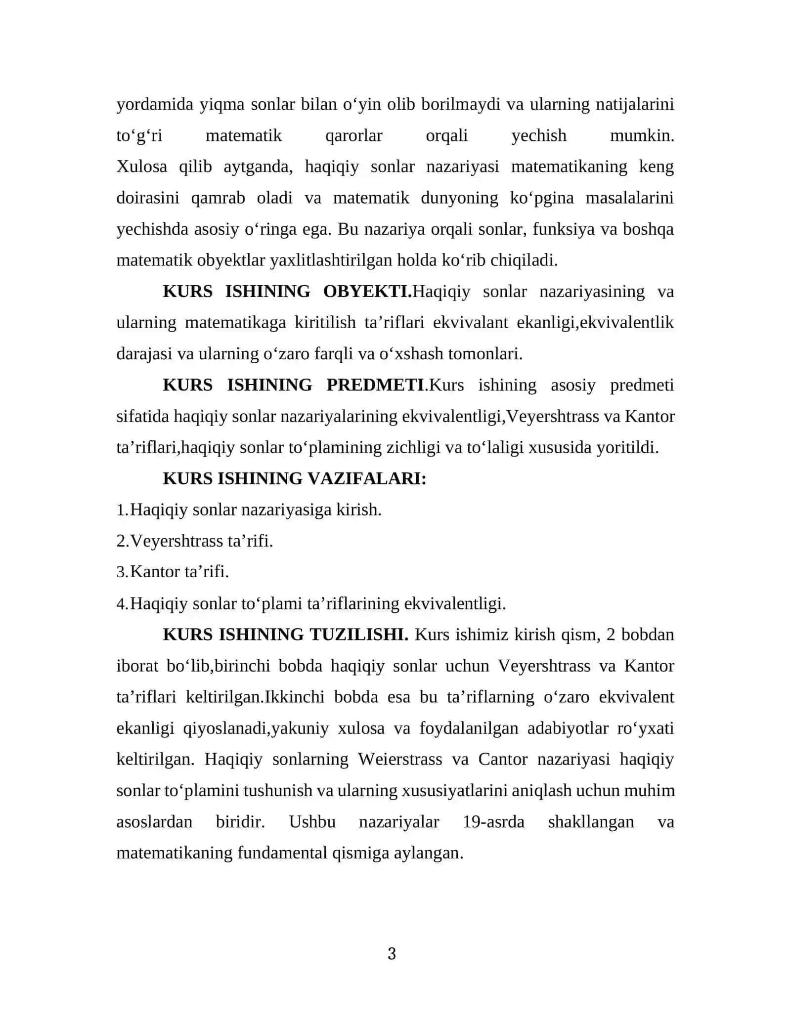 Haqiqiy sonlarning Veyershtrass va Kantor nazariyasi 3