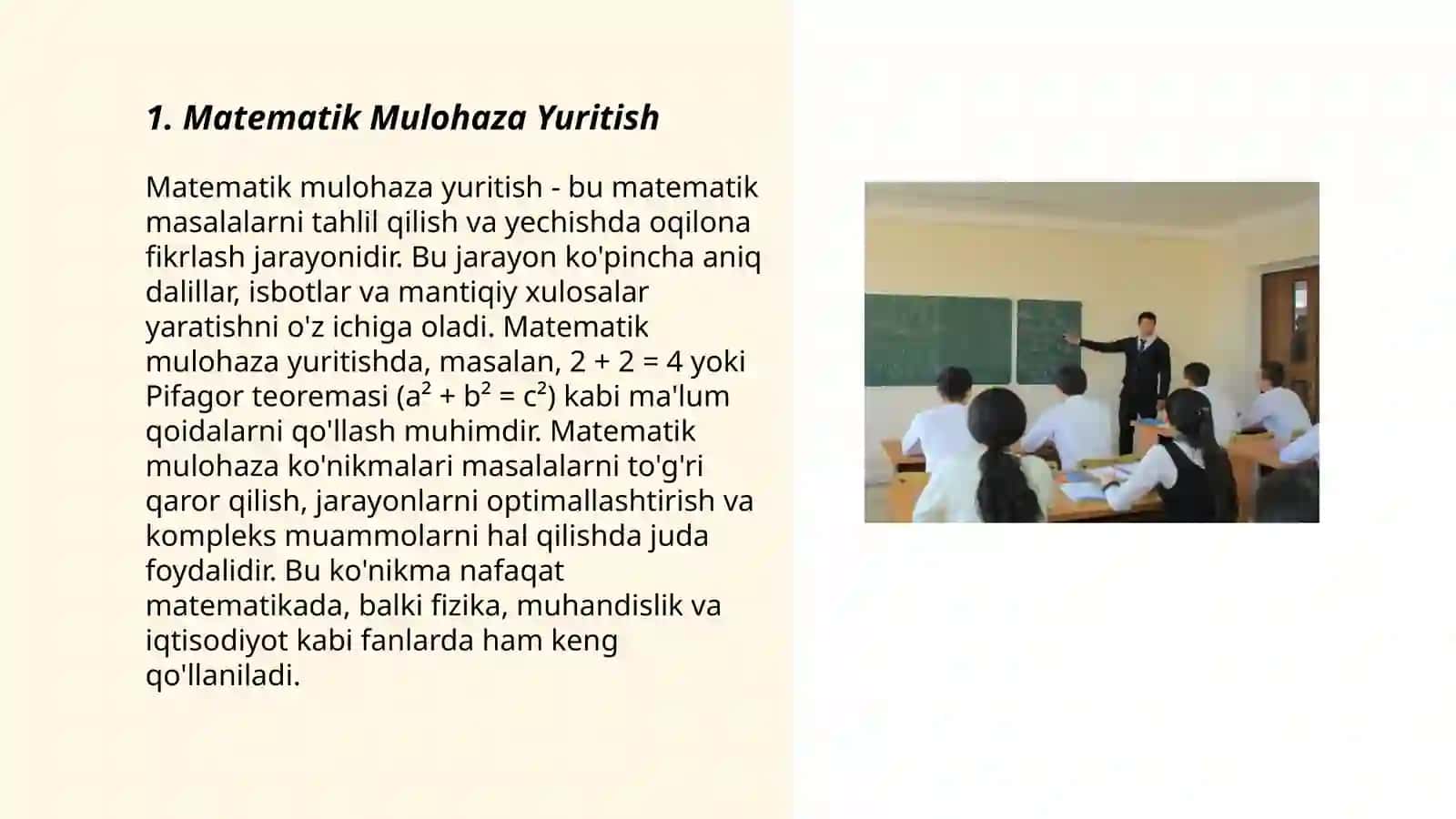 TIMSS xalqaro baholash dasturida matematik mulohaza yuritish va muammoni hal qilish (modellashtirish) orasidagi boğlanish sikli 3