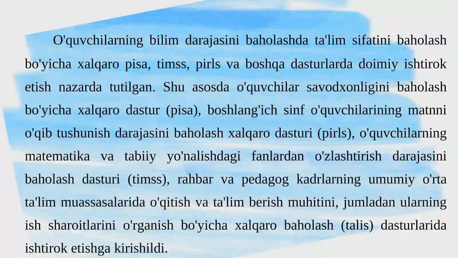 Matematik savodxonlikni TIMSS, xalqaro baholash tizimi orqali takomillashtirish 3