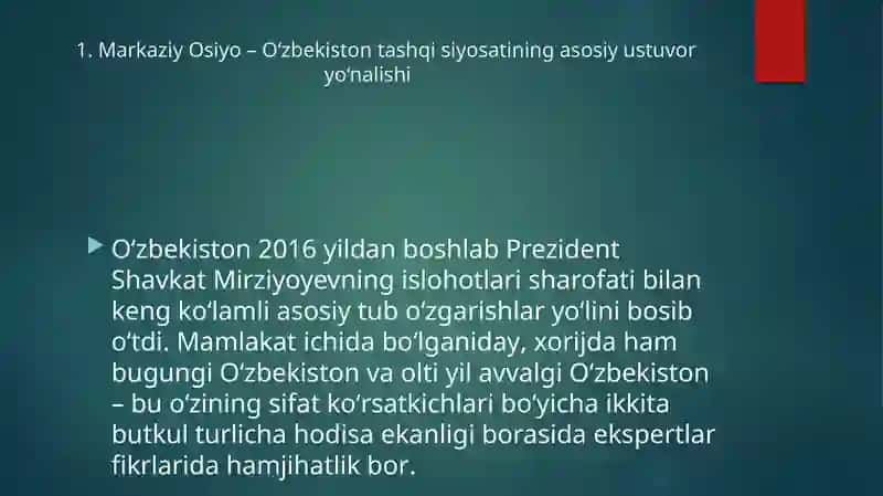 Yangi O'zbekiston xalqaro chiliv va insonparvar davlat qurishning ijtimoiy-siyosiyahamiyati 3