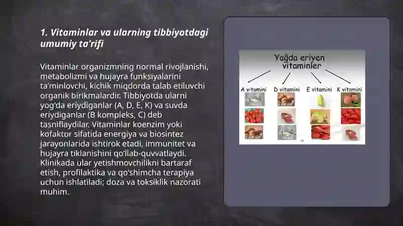 Vitaminlarni tibbiyotda qo'llanilishi va antivitaminlar 3