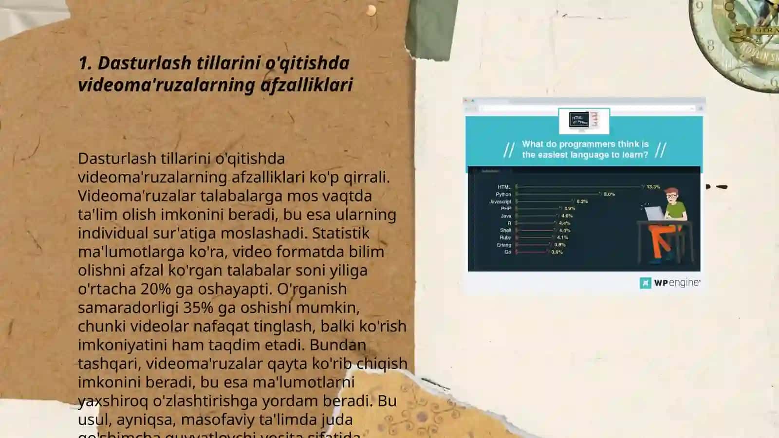"Dasturlash" tillarini o'qitishda videoma'ruzalardan foydalanish 3