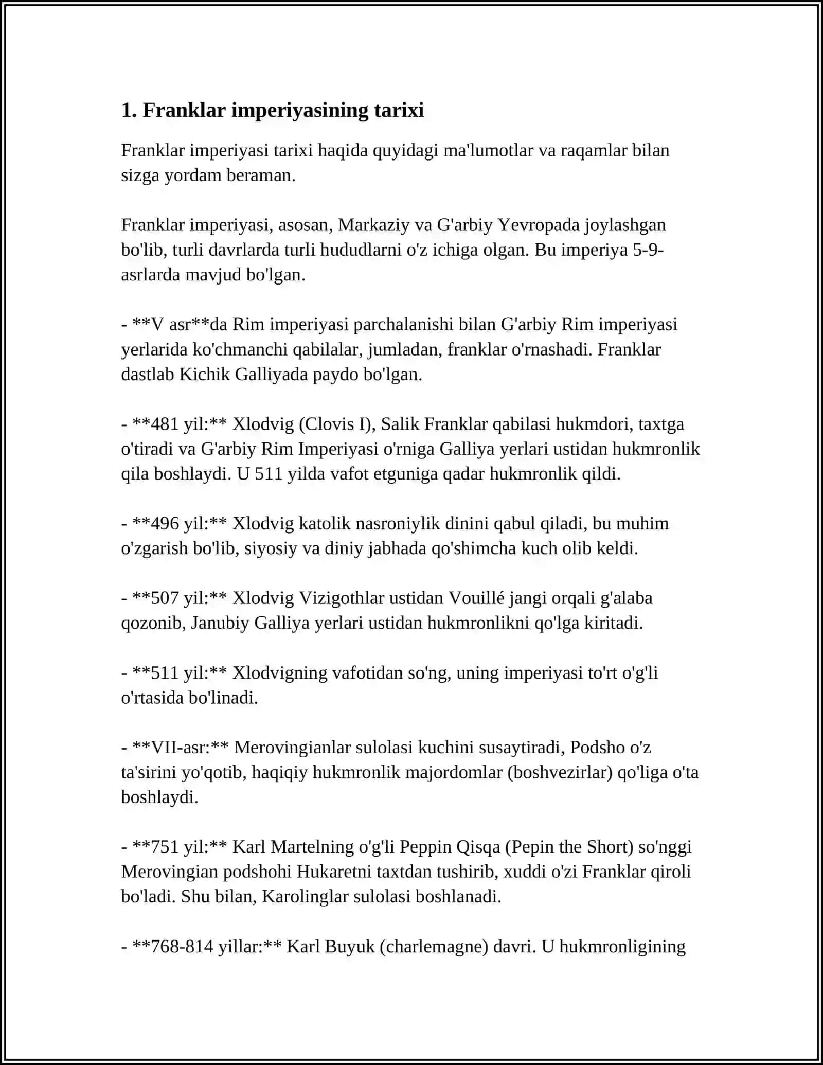 FRANKLAR INPERIYASI 2024-2025-o'quv yili REFERAT 3