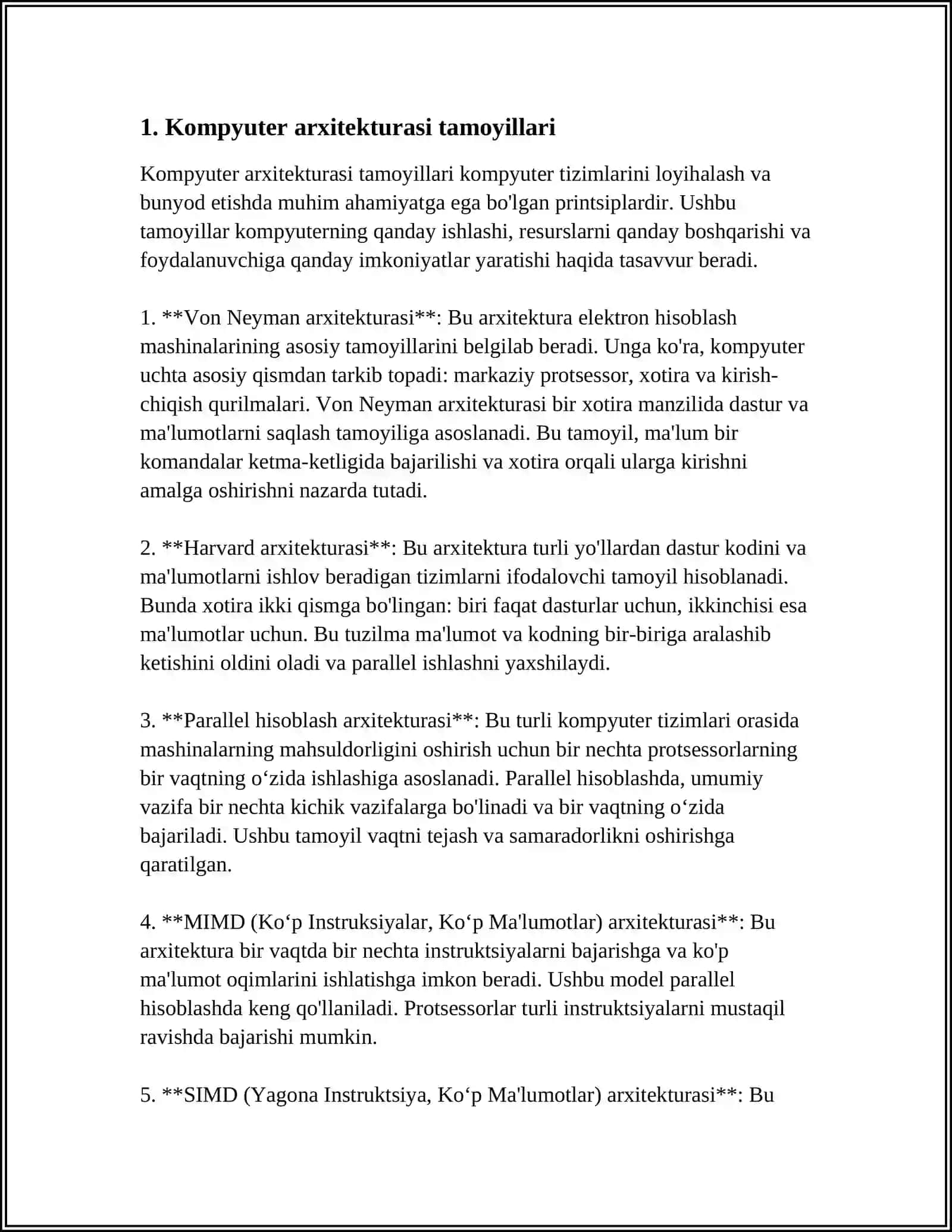ZAMONAVIY KOMPYUTERLARNING ARXITEKTURASI 3