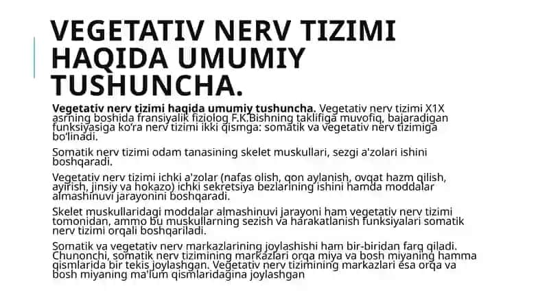 Vegetativ nerv tizimi klinika anatomiyasi 3