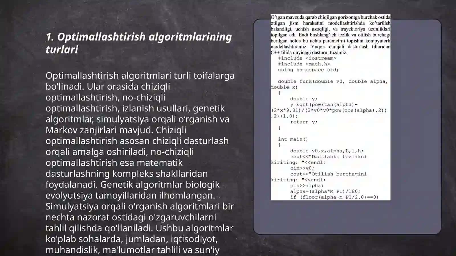 Modellashtirishda Optimallashtirish masalalari 3
