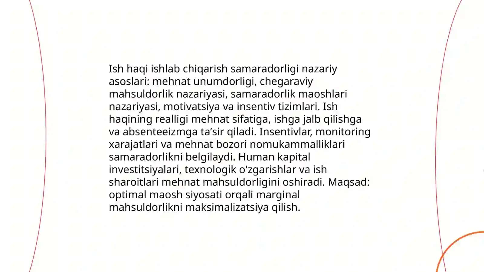 Ish haqi va ishlab chiqarish samaradorligi o'rtasidagi bog'liqlik 3