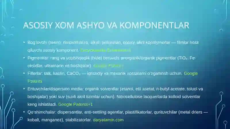 Lok bo'yoqlarni ishlab chiqarish texnologiyasi 3