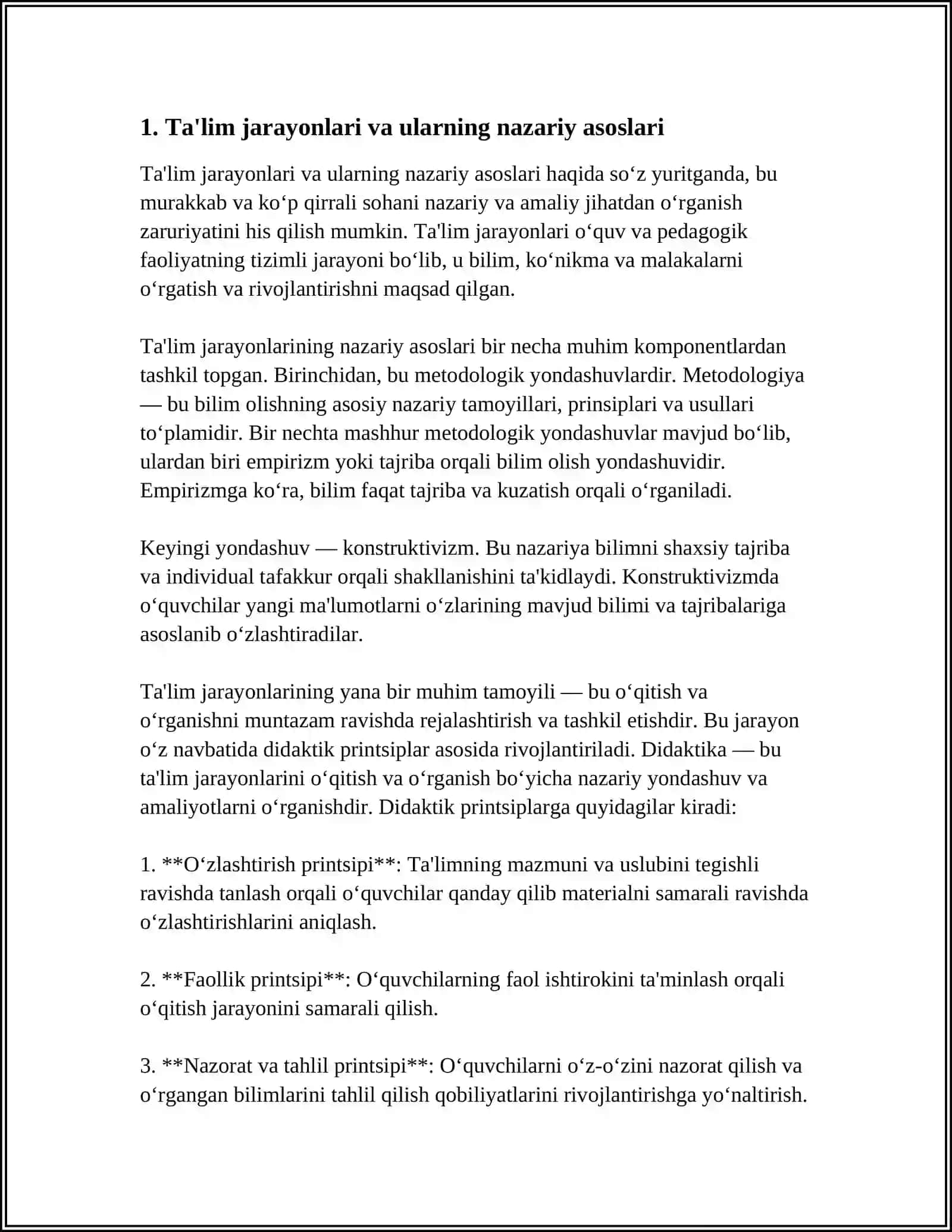 PEDAGOGIKA NAZARIYASI FANINING MAZMUNI VA MOHIYATI, PREDMETI 3