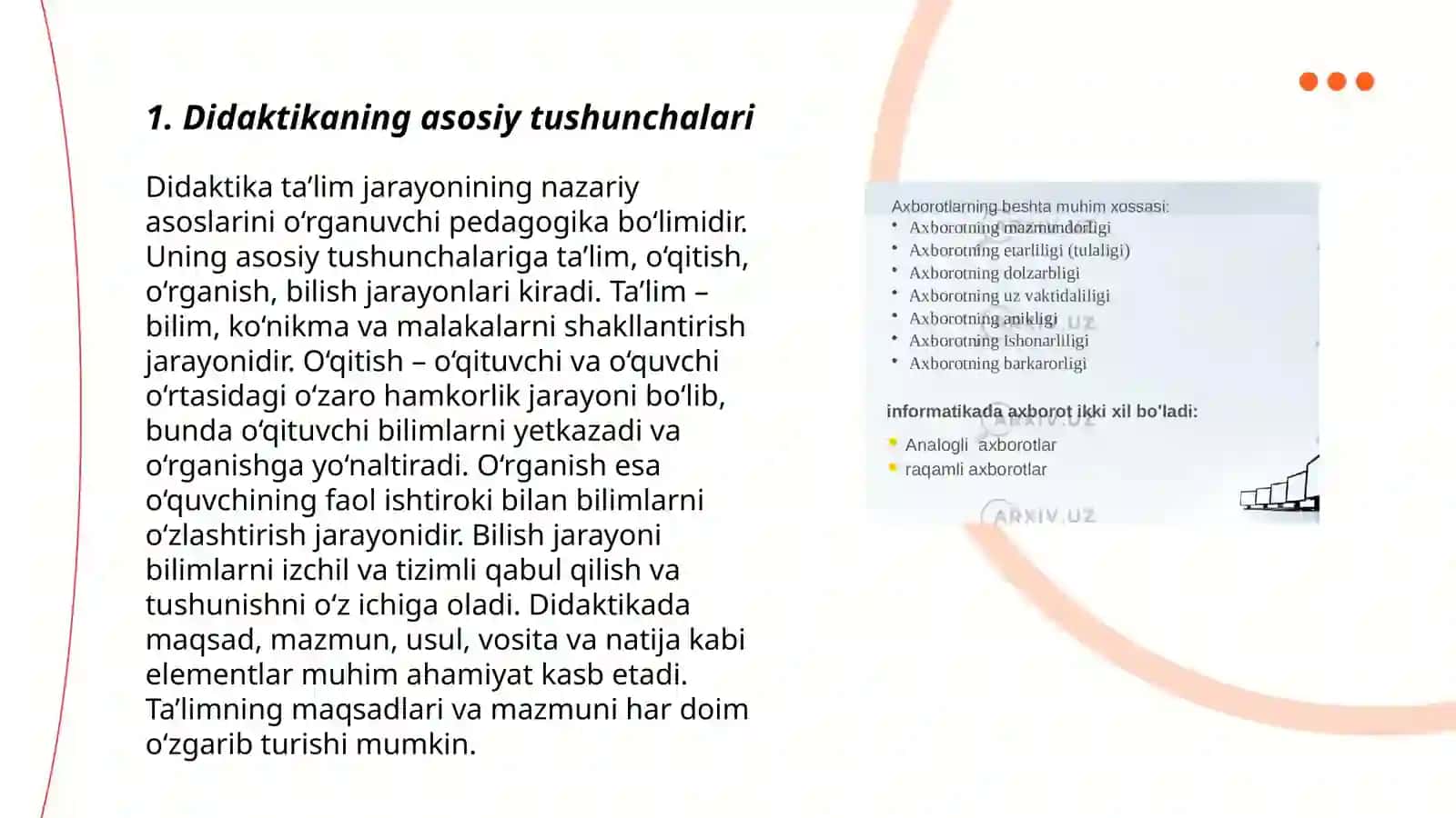 Didaktika.Didaktika vazifalari va predmeti 3