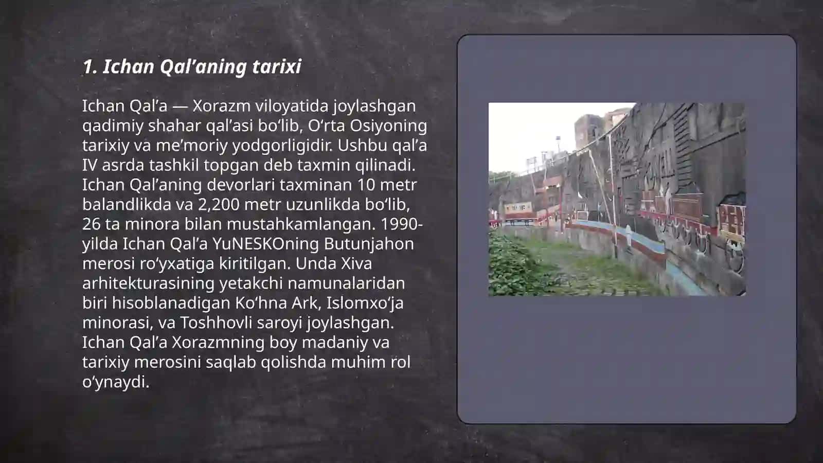 Ichan qalʼa tarixiy obidasi va salohiyati 3