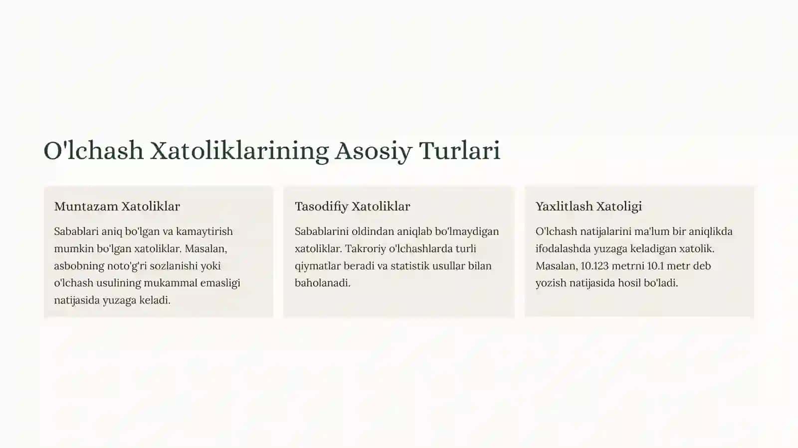 O'lchashlar Aniqligi: Xatoliklar va Ularni Yengish Sirlari 3